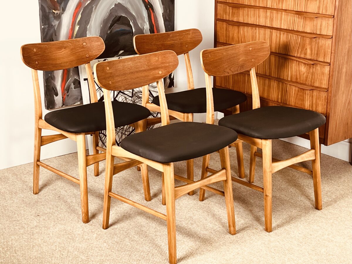 Set of 4 Danish Chairs from Farstrup (teak and beech)
