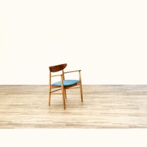 Danish Mid-Century Elm & Teak Armchair – Newly Upholstered