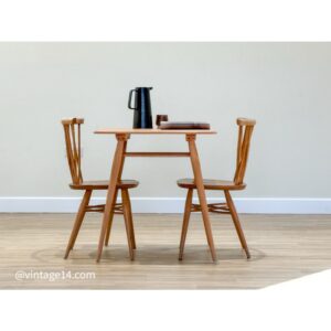 Ercol dining set of table and two chairs (blue Label)